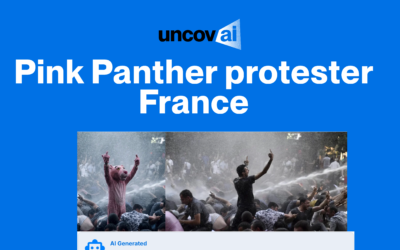 Is the Photo of a Pink Panther Costume Protester in France Real?